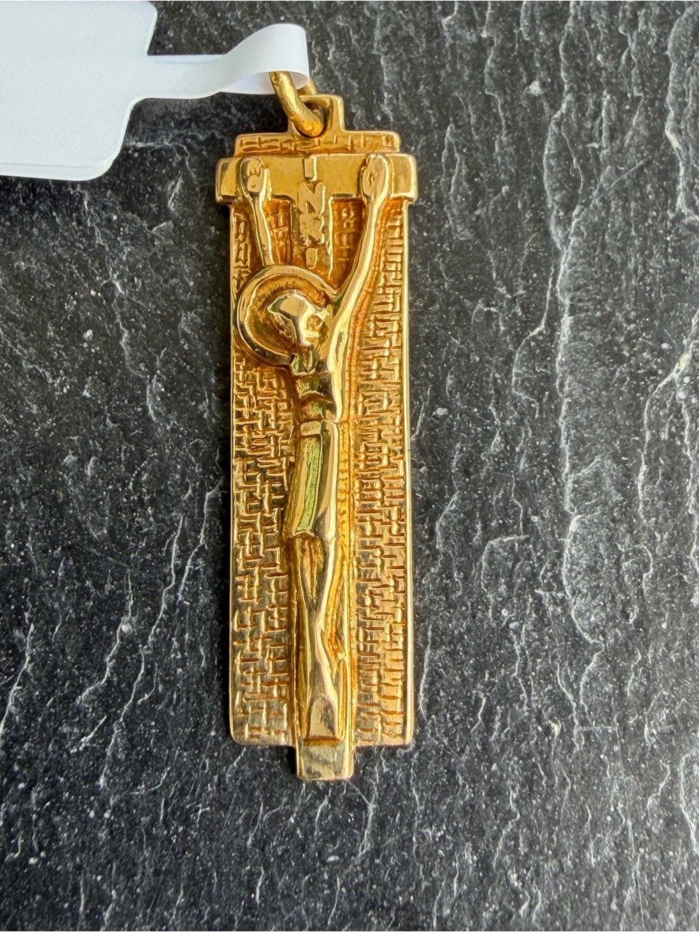 18kt Yellow Gold Crucifix Pendant Necklace Charm